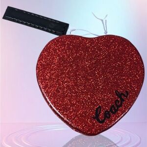 Coach Sparkling Red Heart Mirror NWT